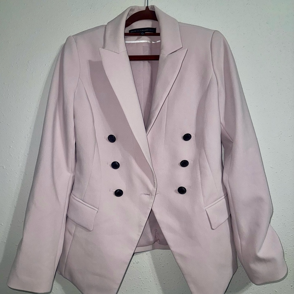 White House Black Market Womens Blush/Pink Double Breasted Blazer - Size 0